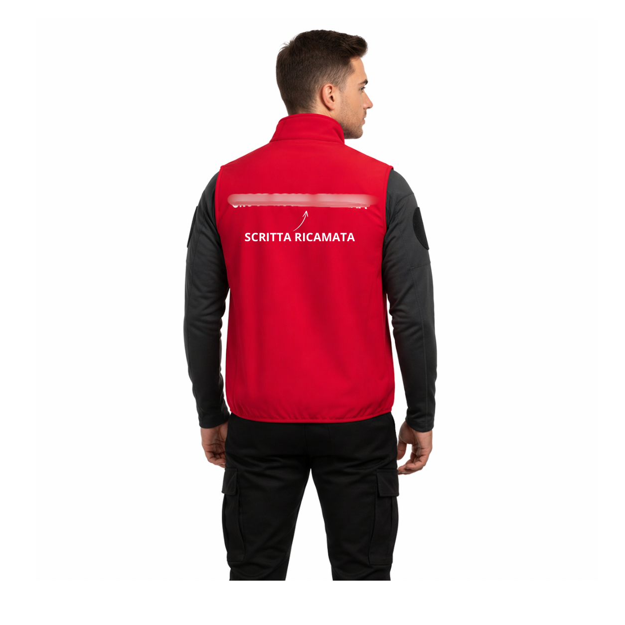 Gilet Softshell Con Patch e Ricami