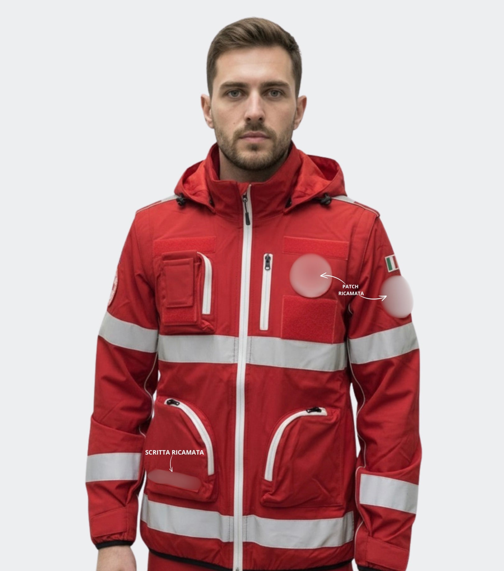 Giacca Elasticizzata Con Patch e Ricami