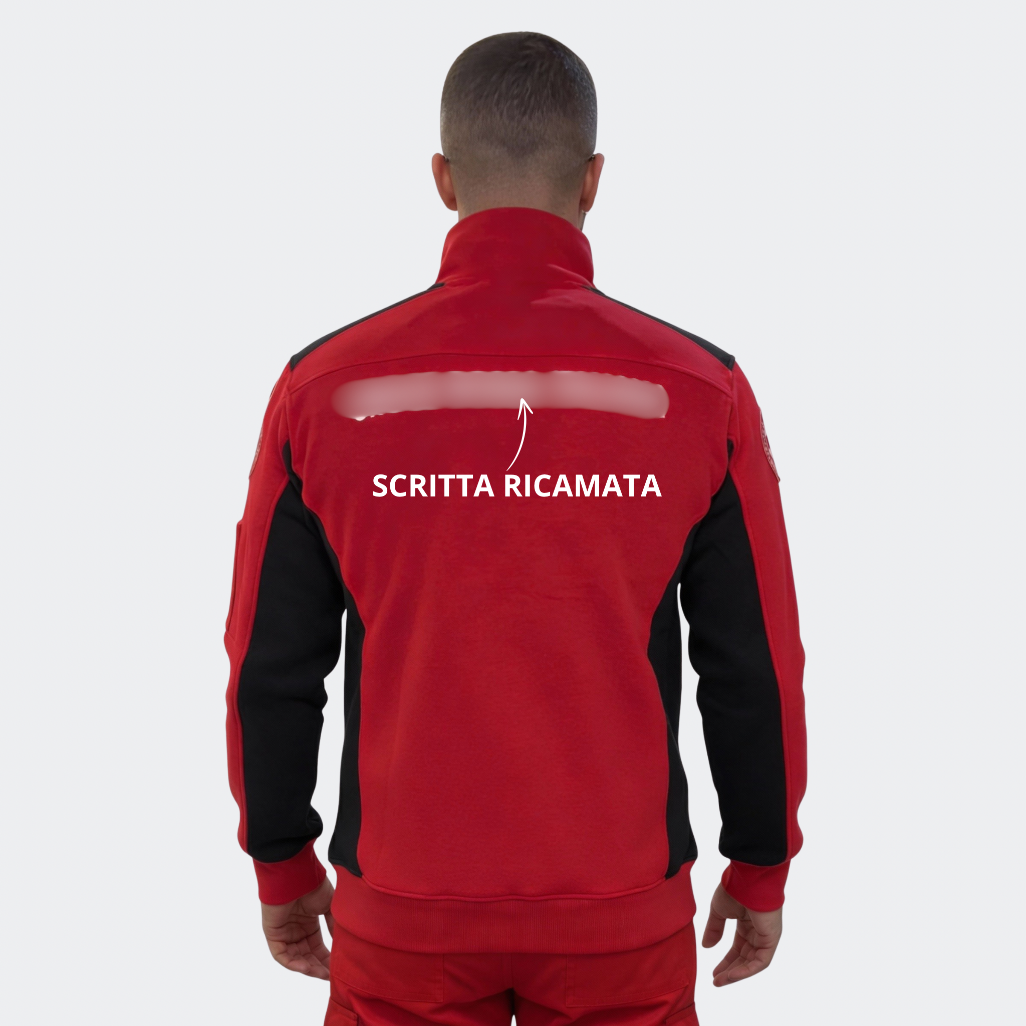 Felpa Inserti Neri Con Ricami e Patch